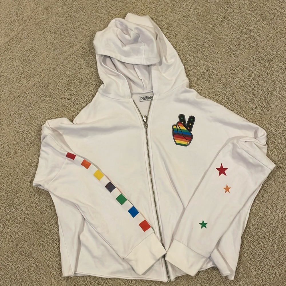 Lauren Moshi zip up hooded sweatshirt  size L